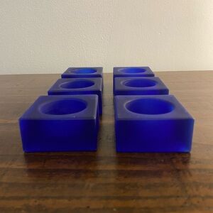 Indiana Glass Cobalt Blue Tea Light Holders